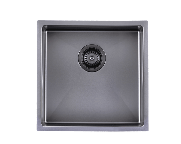TSI Sinks TWM8B 440X440X205MM GUN METAL GREY STAINLESS STEEL HANDMADE SINGLE BOWL SINK