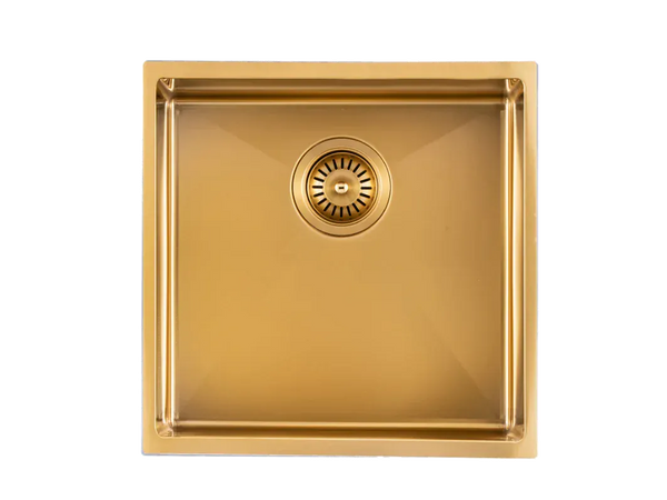 TSI Sinks TWM8G 440X440X205MM BRUSHED YELLOW GOLD STAINLESS STEEL HANDMADE SINGLE BOWL SINK
