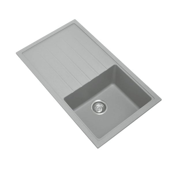 TSI Sinks TWMD-100W 860 X 500 X 205MM CARYSIL VIVALDI D100 SINGLE BOWL WITH DRAINER BOARD GRANITE KITCHEN SINK