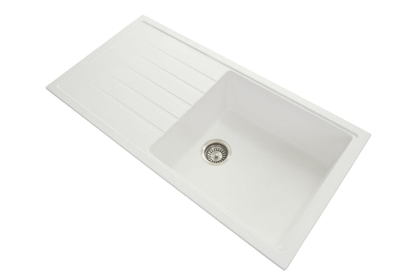 TSI Sinks TWMD-100L 1000 X 500 X 220MM CARYSIL VIVALDI D100L SINGLE BOWL WITH DRAINER BOARD GRANITE KITCHEN SINK