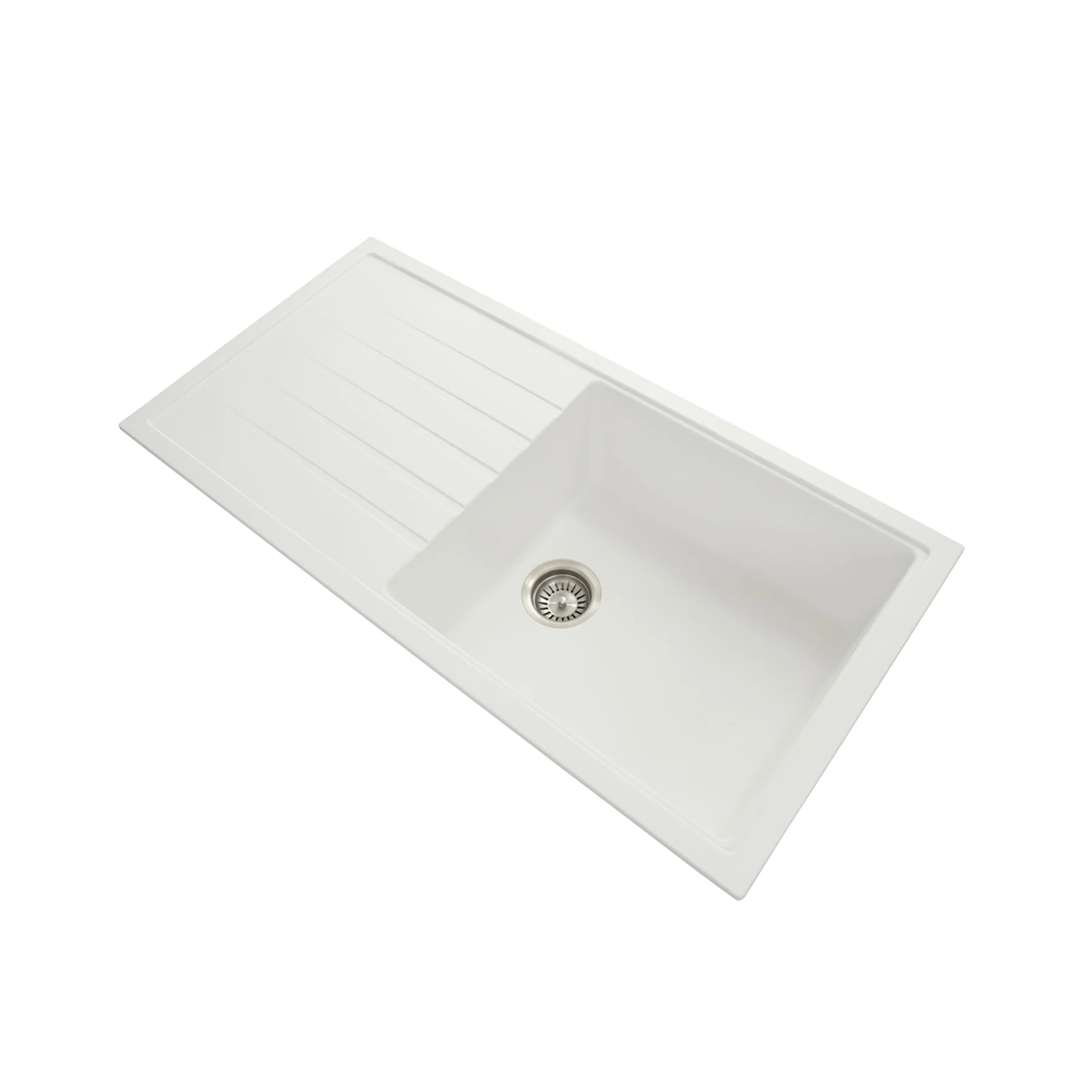 TWMD-100LW 1000 X 500 X 220MM CARYSIL VIVALDI D100L SINGLE BOWL WITH DRAINER BOARD GRANITE KITCHEN SINK