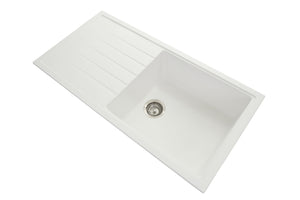 TSI Sinks TWMD-100LG 1000 X 500 X 220MM CARYSIL VIVALDI D100L SINGLE BOWL WITH DRAINER BOARD GRANITE KITCHEN SINK