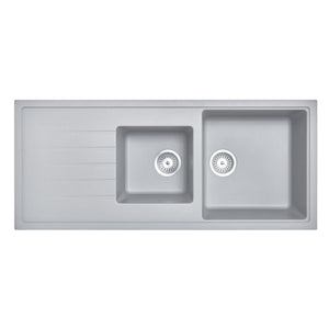 TSI Sinks TWMD-200V 1160 X 500 X 205MM CARYSIL VIVALDI D200V 1 AND A HALF BOWL WITH DRAINER BOARD GRANITE KITCHEN SINK