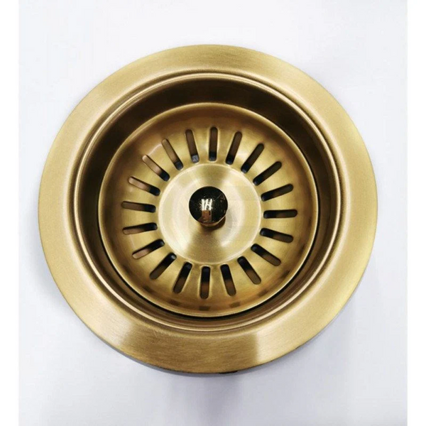 TWMOG 90/114MM KITCHEN SINK GOLD STRAINER WASTE ASSEMBLY STAINLESS STEEL 304