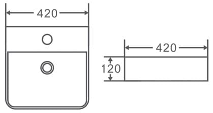 PW4242 - Above Counter / Wall Hung Basin 420x420x120MM