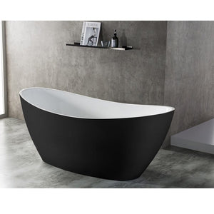 Victiles Bathtubs BT 281BK CURO Free Standing Bath Tub 1700mm - Gloss White Inside, Matte Black Outside