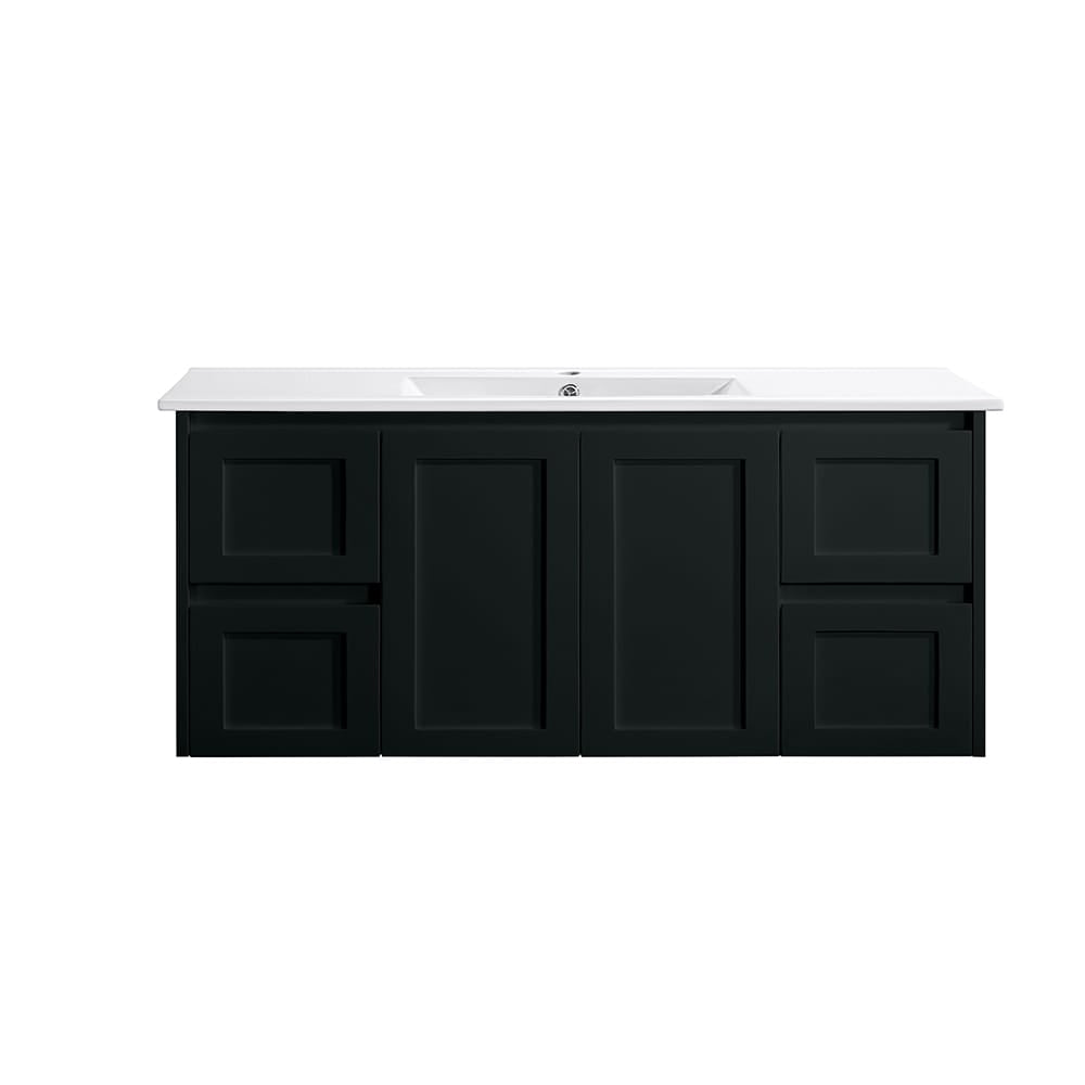 VICTILES WH76-1200WBM Luna Collection Vanity 1200mm - Matt Black Single Bowl / Double Bowls