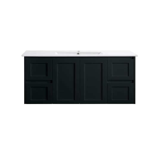 VICTILES WH76-1200WBM Luna Collection Vanity 1200mm - Matt Black Single Bowl / Double Bowls