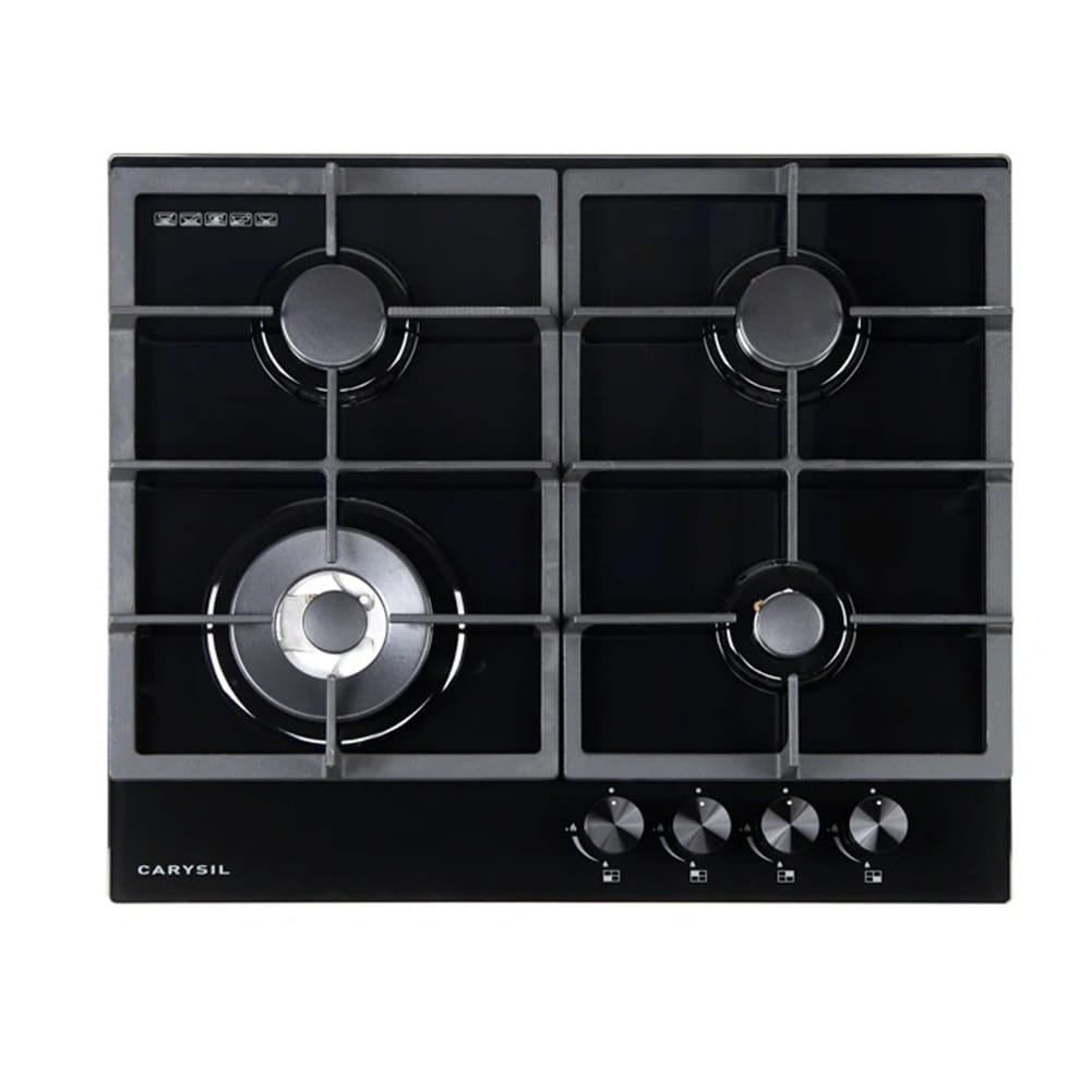 Victiles CARYSIL BUILT-IN BLACK GLASS 4 BURNER GAS HOB 60CM