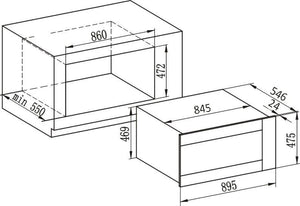 Victiles CARYSIL BUILT-IN BLACK OVEN 90CM