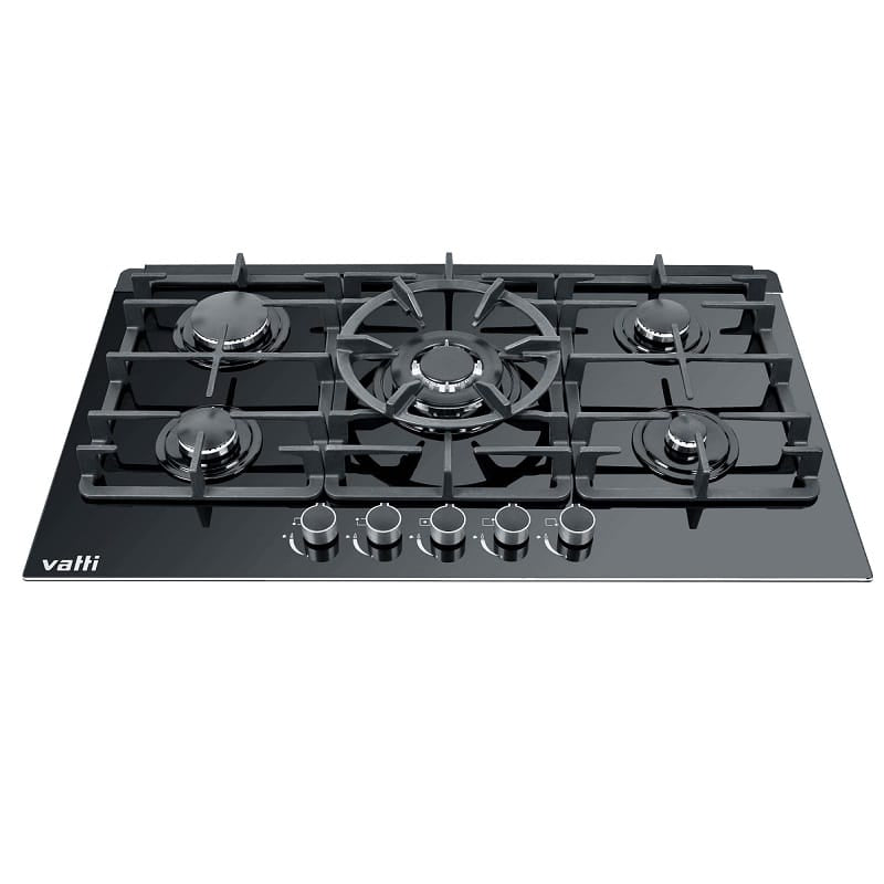 Victiles Kitchen Appliances APCT 901 900mm Black Glass Gas Cooktop.