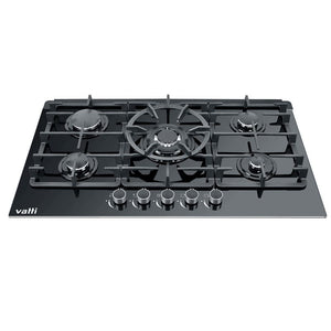Victiles Kitchen Appliances APCT 901 900mm Black Glass Gas Cooktop.