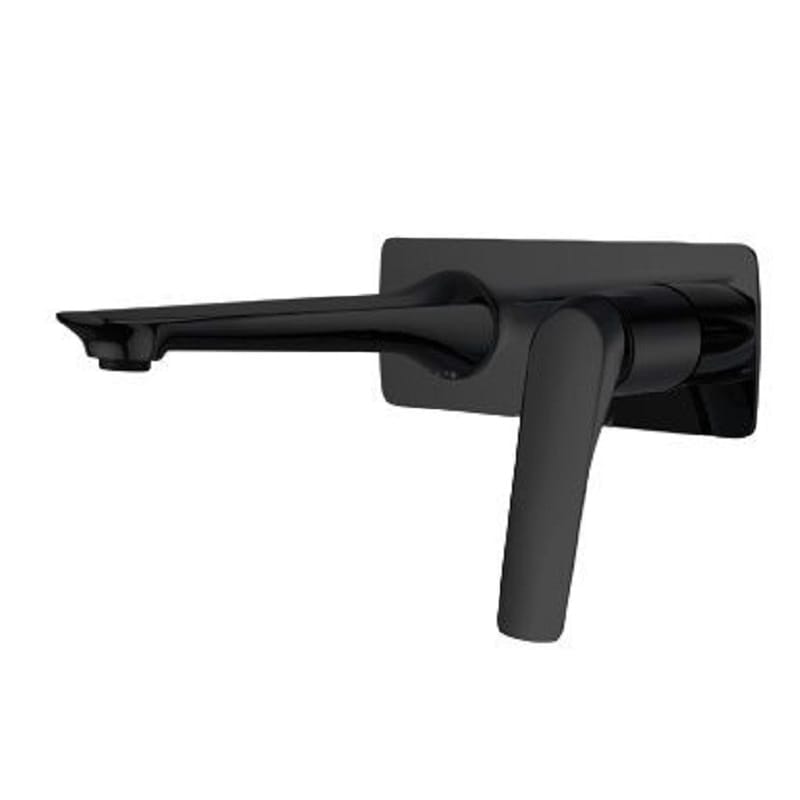 Victiles Mixer Taps AU Series Square Black Bathtub/Basin Wall Mixer With Spout OX0159.BM