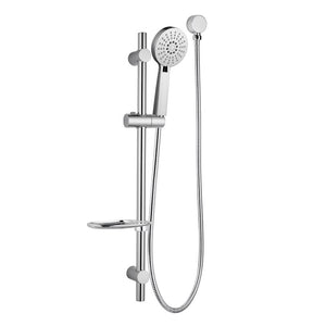 Victiles Showers TP7350 RAINJET Round 3 Function Shower Head on Rail with Flexible Hose & Soap Dish