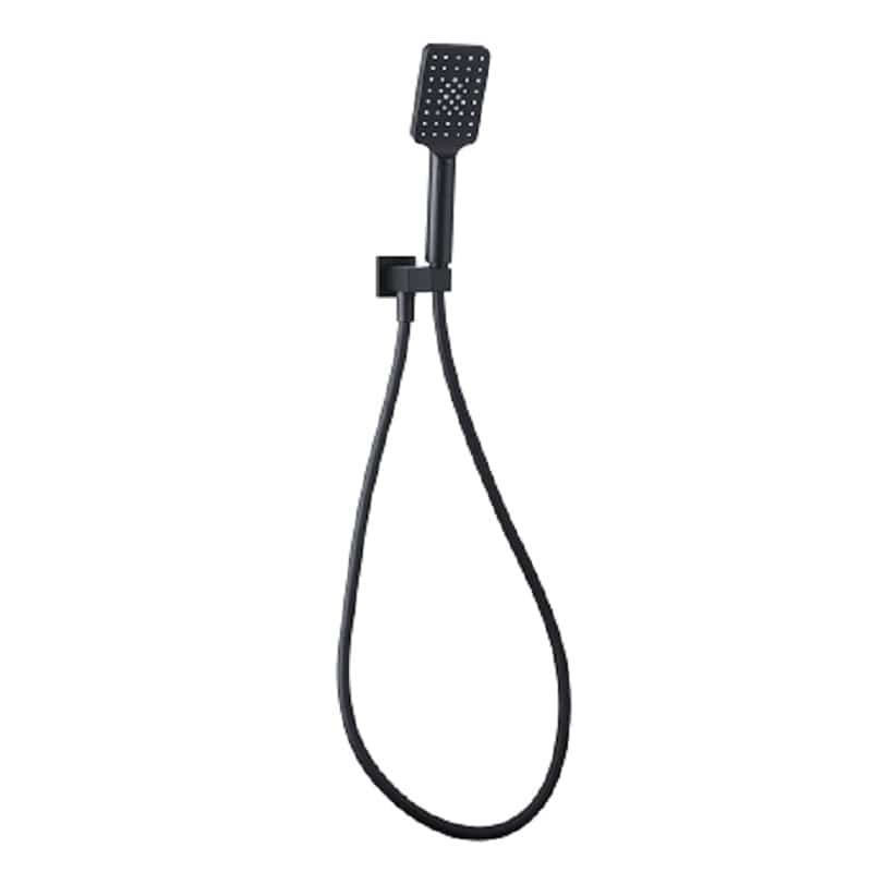 Victiles Showers TP2021K NOIR 3 Function ABS Shower head on Bracket (Elbow built in) with black hose