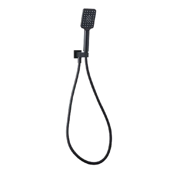 Victiles Showers TP2021K NOIR 3 Function ABS Shower head on Bracket (Elbow built in) with black hose