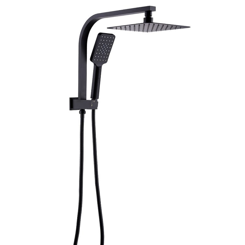 Victiles Showers TP 1019BK QUBI BLACK Compact Twin Shower Set Matte Black Finish