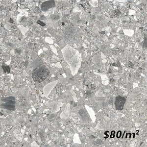 Victiles Tile T/CESTMGL206060 ENTIVA CEPPO STONE MEDIUM GREY LASTRA 20MM 600*600mm REC.