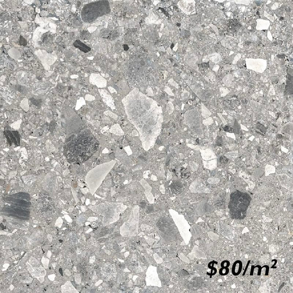 Victiles Tile T/CESTMGL206060 ENTIVA CEPPO STONE MEDIUM GREY LASTRA 20MM 600*600mm REC.