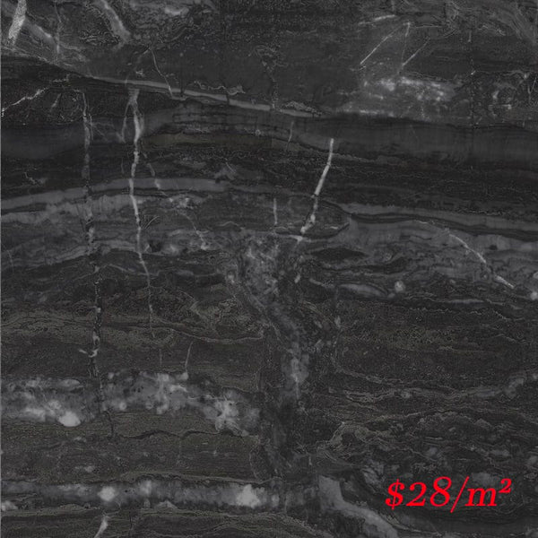 Victiles Tile 4LILBKG LILY BOLTON BLACK GLOSS 400X400MM