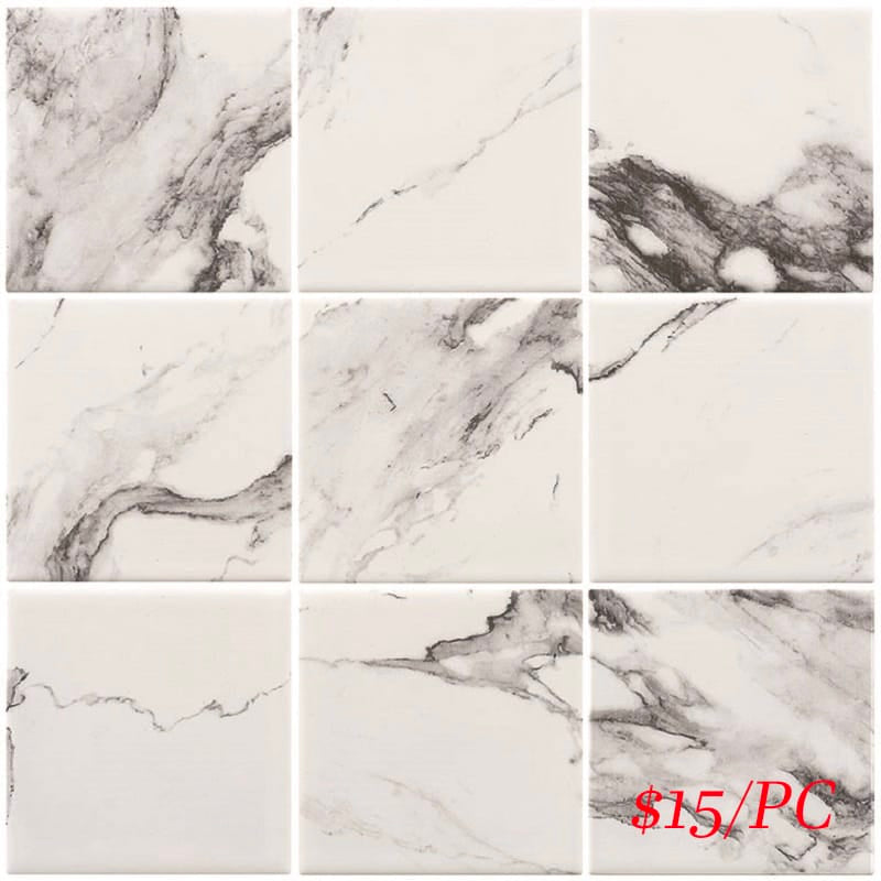 Victiles Tile CAL349 4SR1 CALACATTA MOSAIC 97X97MM (300X300MM PER SHEET)