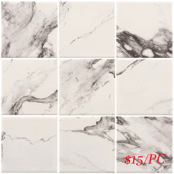 Victiles Tile CAL349 4SR1 CALACATTA MOSAIC 97X97MM (300X300MM PER SHEET)