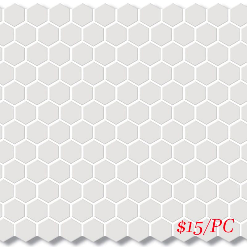 Victiles Tile CHX WHT23G HEXAGON MOSAIC 23mm WHITE GLOSS (260X300MM PER SHEET)