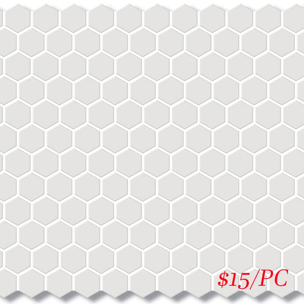 Victiles Tile CHX WHT23G HEXAGON MOSAIC 23mm WHITE GLOSS (260X300MM PER SHEET)