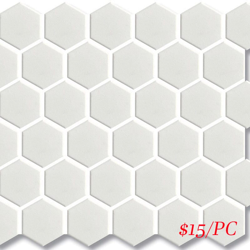 Victiles Tile CHX WHT51G HEXAGON MOSAIC 51mm WHITE GLOSS (271X282MM PER SHEET)