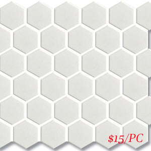 Victiles Tile CHX WHT51G HEXAGON MOSAIC 51mm WHITE GLOSS (271X282MM PER SHEET)