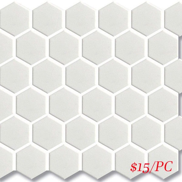 Victiles Tile CHX WHT51G HEXAGON MOSAIC 51mm WHITE GLOSS (271X282MM PER SHEET)