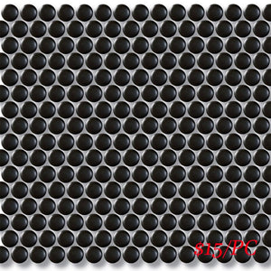 Victiles Tile CPR BLK19G PENNY ROUND MOSAIC 19mm BLACK GLOSS (315X291MM PER SHEET)