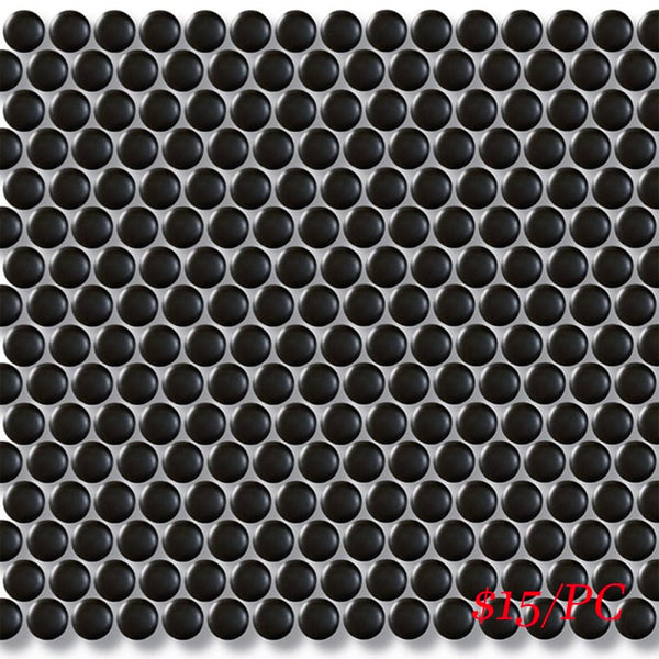 Victiles Tile CPR BLK19G PENNY ROUND MOSAIC 19mm BLACK GLOSS (315X291MM PER SHEET)