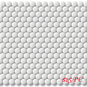 Victiles Tile CPR WHT19G PENNY ROUND MOSAIC 19mm WHITE GLOSS (315X291MM PER SHEET)
