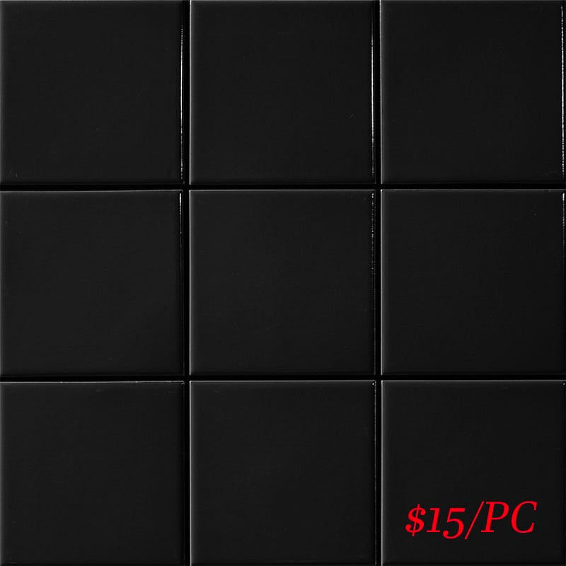 Victiles Tile CSQ BLK97G SQUARE MOSAIC 97mm BLACK GLOSS (300X300MM PER SHEET)