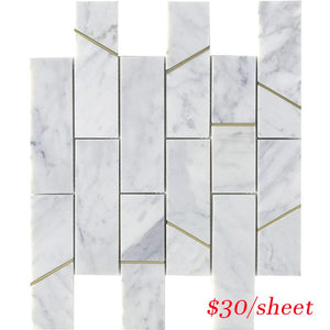 Victiles Tile DEC BARCAR DECO BARRES CARRARA 298x298MM