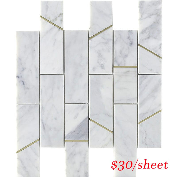 Victiles Tile DEC BARCAR DECO BARRES CARRARA 298x298MM