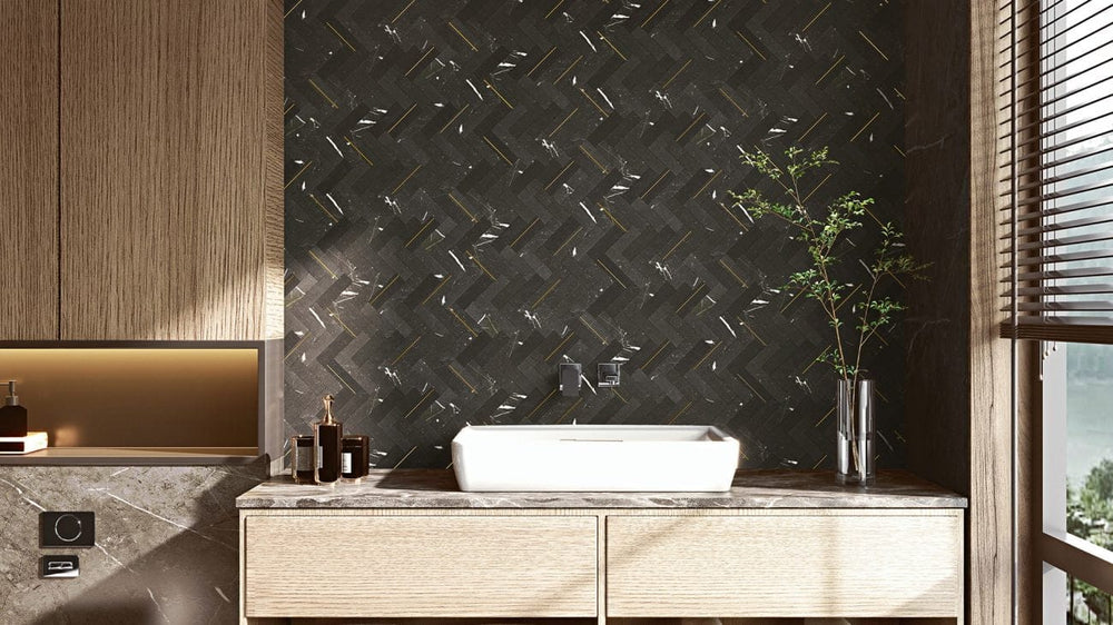 DEC HERNER DECO HERRINGBONE NERO MARQUINA 320x280MM