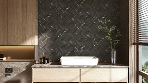 Victiles Tile DEC BARNER DECO BARRES NERO MARQUINA 298x298MM