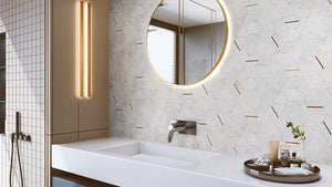 Victiles Tile DEC CUBCAR DECO CUBIC CARRARA 345x298MM