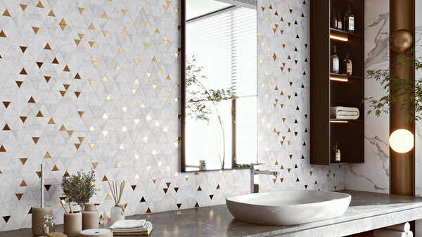 Victiles Tile DEC PYRCAR DECO PYRAMID CARRARA 327x292MM