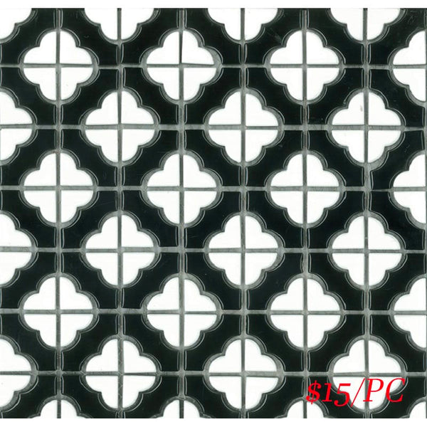 Victiles Tile POP003 RL-235 POPPY FLOWER GLOSS WHITE 40X40MM (300X300MM PER SHEET)