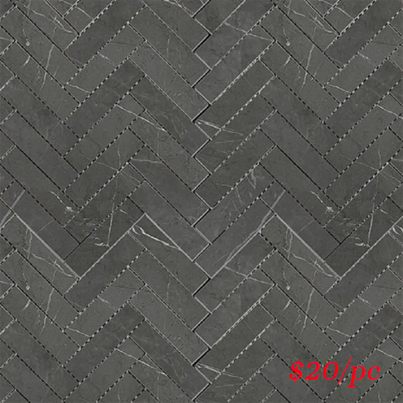 Victiles Tile BRADARGREHER BRACCA DARK GREY MATT HERRINGBONE 20X100MM (287X281MM)