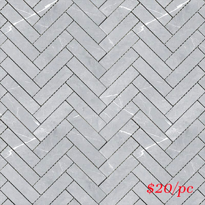 Victiles Tile BRALIGGREHER BRACCA LIGHT GREY MATT HERRINGBONE 20X100MM (287X281MM)