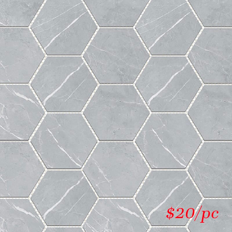 Victiles Tile BRALIGGREHEX BRACCA LIGHT GREY HEXAGON 100X100MM (292X252MM)