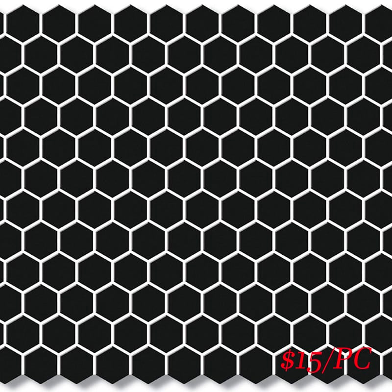 Victiles Tile CHX BLK23M HEXAGON MOSAIC 23MM BLACK MATT (260X300MM PER SHEET)