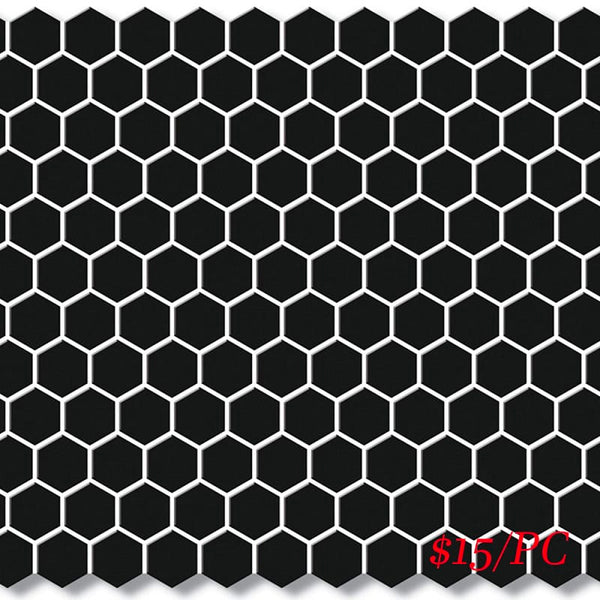 Victiles Tile CHX BLK23M HEXAGON MOSAIC 23MM BLACK MATT (260X300MM PER SHEET)