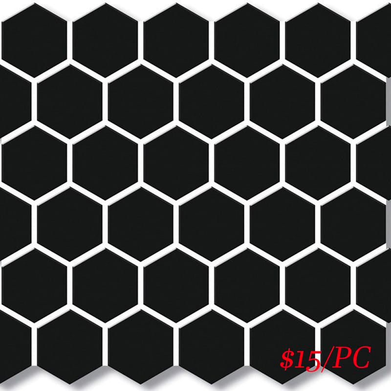 Victiles Tile CHX BLK51M HEXAGON MOSAIC 51mm BLACK MATT (271X282MM PER SHEET)