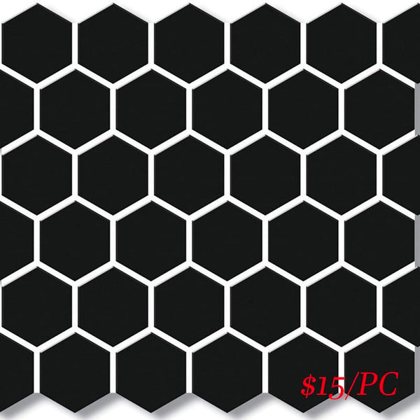 Victiles Tile CHX BLK51M HEXAGON MOSAIC 51mm BLACK MATT (271X282MM PER SHEET)