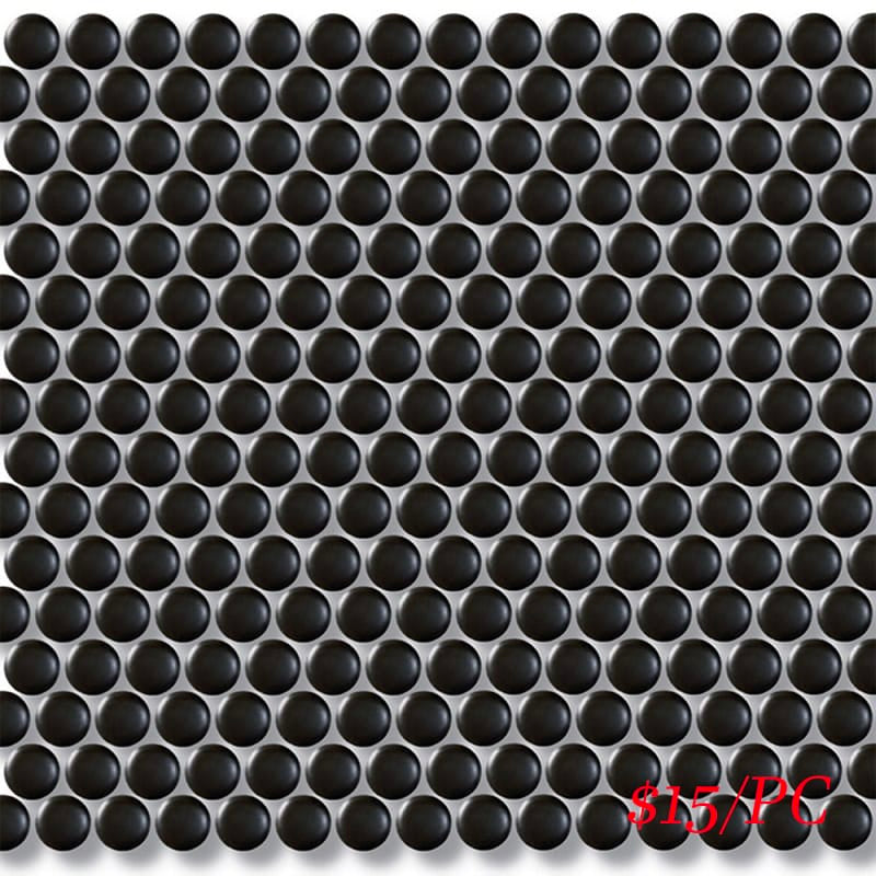 Victiles Tile CPR BLK19M PENNY ROUND MOSAIC 19mm BLACK MATT (315X291MM PER SHEET)